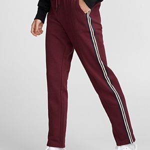 Burgundy retro joggers with plush lining 100% cotton NWT